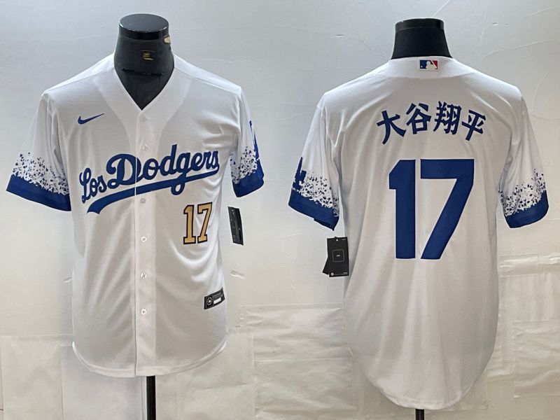 Men 2025 Los Angeles Dodgers #17 Ohtani White City edition Nike MLB Jersey style 6231